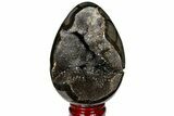 Septarian Dragon Egg Geode - Black Crystals #121270-1